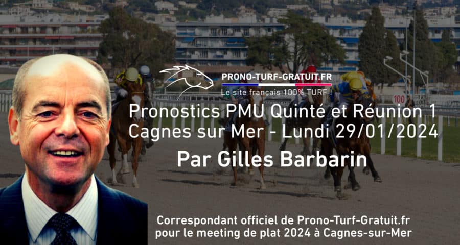 Les pronostics de Gilles Barbarin pour le quinté du lundi 29 janvier 2024