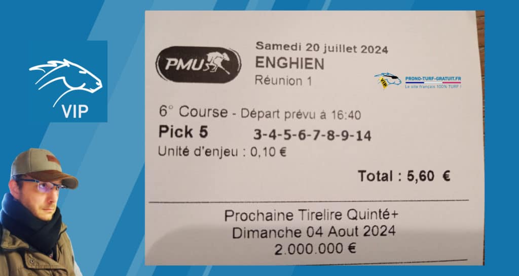 Ticket Pick5 gagnant