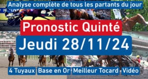 Pronostic PMU pour le quinté du Jeudi 28 Novembre 2024