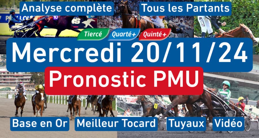 Base et Tocard. Pronostic PMU pour le quinté du Mercredi 20_11_2024