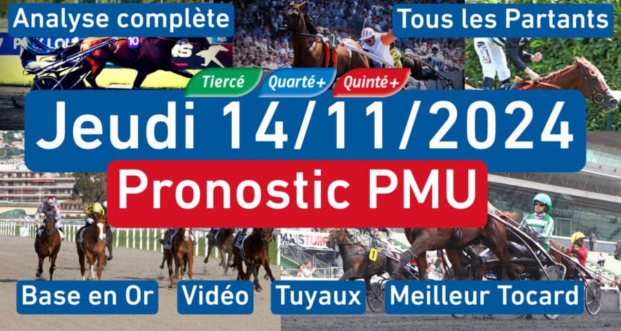 Pronostic PMU pour le quinté du jeudi 14/11/2024