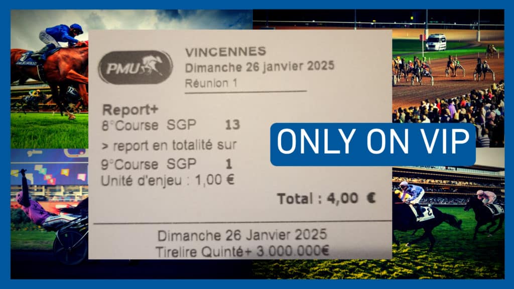 Ticket report gagnant cheval du jour + tuyau