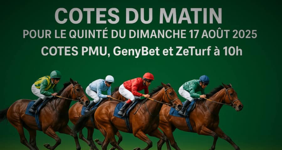 Quinté du Jour. Cotes PMU du Dimanche 17 août 2025