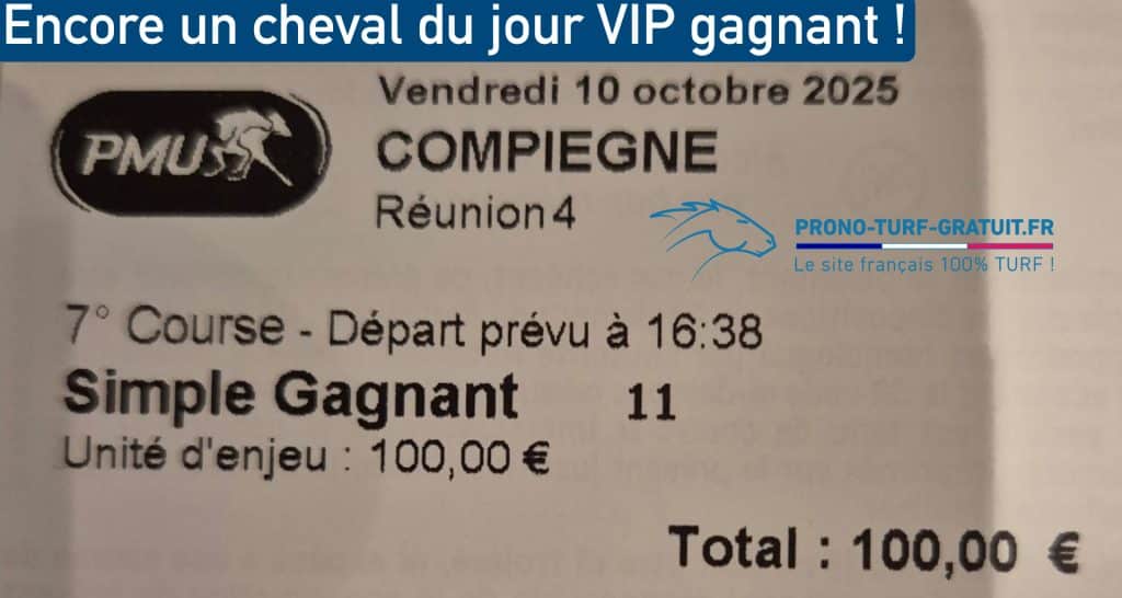 Le cheval du jour VIP est l'arme fatale des turfistes gagnants au pmu