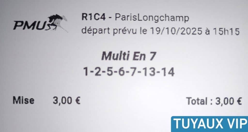 Multi7 gagnant dans le quinte du jour