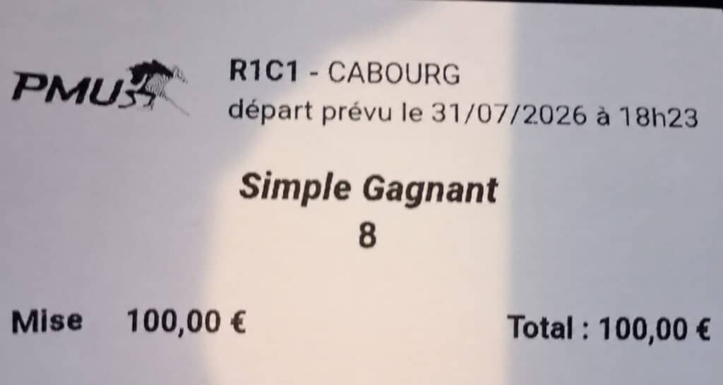 Cheval du jour VIP gagnant avec plus de 700€ de gains